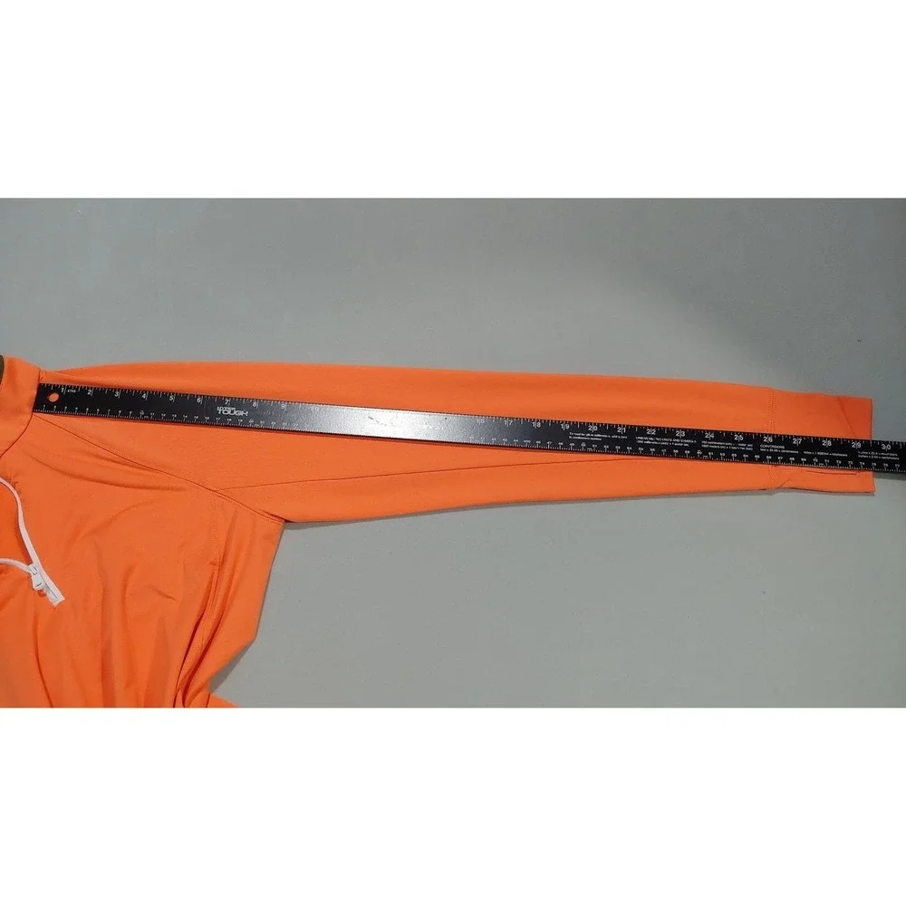 RLX Ralph Lauren Mens Orange 1/4 Zip Performance Golf Pullover Active Fit Size S